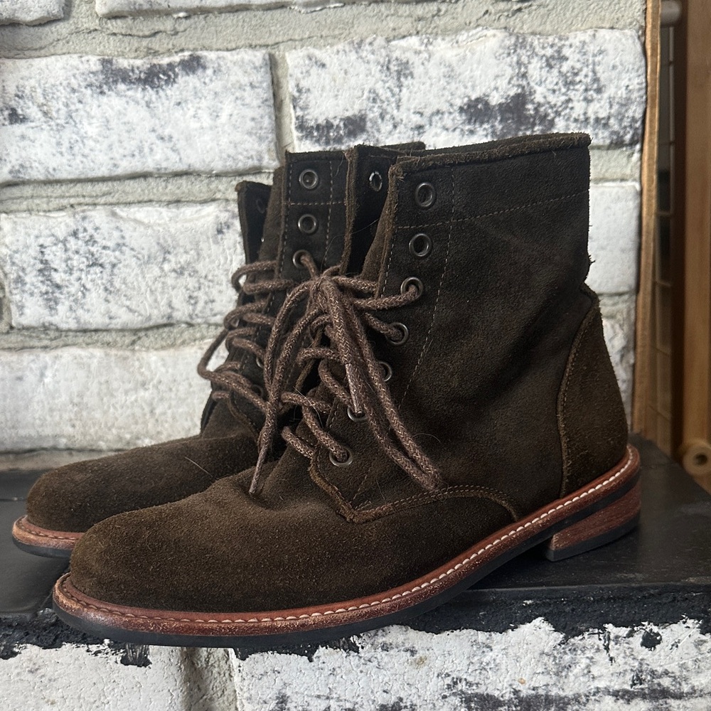 Nisolo Dark Brown Suede Heeled Boots
